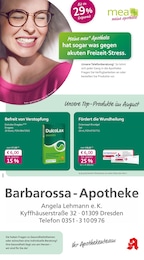 mea - meine apotheke Prospekt für Dresden mit 4 Seiten mea - meine apotheke Prospekt für Dresden: "Unsere August-Angebote", 4 Seiten, 01.08.2025 - 31.08.2025