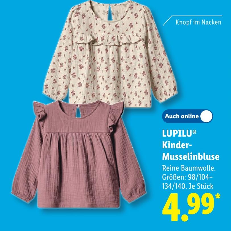 Kinder-Musselinbluse