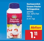 Unsere frische Schlagsahne Angebote von Sachsenmilch bei Netto Marken-Discount Magdeburg für 1,11 €