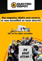 Catalogue Electro Dépot à Nanterre, avec 1 page Prospectus Electro Dépot à Nanterre, "Nos magasins-dépôts sont ouverts et vous accueillent en toute sécurité", 1 page, 27/05/2021 - 30/06/2021