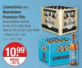 Löwenbräu oder Warsteiner Premium Pils von  im aktuellen V-Markt Prospekt für 10,99 €