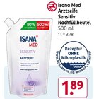 Arztseife Sensitiv oder Nachfüllbeutel Angebote von Isana Med bei Rossmann Bielefeld für 1,89 €