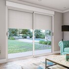 Baie coulissante alu blanc avec volet roulant électrique intégré motorisation Somfy l.240 x H.200 cm Uw=2 dans le catalogue Castorama
