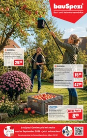 bauSpezi BaumĂ€rkte Prospekt der aktuellen Woche mit 6 Seiten, gĂŒltig von 05.09.2026 bis 27.09.2026, in Meschede und Umgebung Aktueller bauSpezi BaumĂ€rkte Prospekt in Meschede und Umgebung, "Bau- und HeimwerkermĂ€rkte" mit 6 Seiten, 05.09.2026 - 27.09.2026