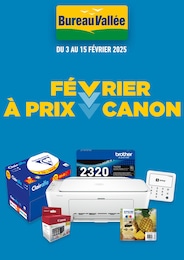 Prospectus Bureau Vallée, "FÉVRIER À PRIX CANON" à Brest et alentours, 1 page, 03/02/2025 - 15/02/2025 Catalogue Bureau Vallée "FÉVRIER À PRIX CANON" à Brest et alentours, 1 page, 03/02/2025 - 15/02/2025