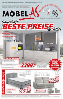 Couch im Möbel AS Prospekt "Dauerhaft BESTE PREISE für Alle!" mit 20 Seiten (Karlsruhe)