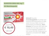 MINI 400 mg 20 Weichkapseln von Nurofen für 10,49 € bei LINDA Partnerapotheke im Angebot MINI 400 mg 20 Weichkapseln von Nurofen im aktuellen LINDA Partnerapotheke Prospekt