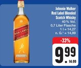 Red Label Blended Scotch Whisky Angebote von Johnnie Walker bei E center Ansbach für 9,99 €