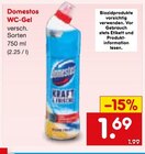 WC-Gel Angebote von Domestos bei Netto Marken-Discount Wuppertal für 1,69 €