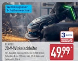 20-V-Winkelschleifer von FERREX im aktuellen ALDI Nord Prospekt