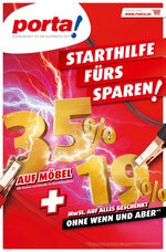 porta Möbel Prospekt "Starthilfe fürs Sparen! ", 4 Seiten, für Potsdam, 29.01.2020 - 04.02.2020 porta Möbel Prospekt "Starthilfe fürs Sparen! ", 4 Seiten, für Potsdam, 29.01.2020 - 04.02.2020