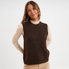 Pull sans manches marron foncé femme dans le catalogue La Halle