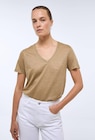 Promo T-shirt manches courtes col métallisé en lin à 15,59 € dans le catalogue Monoprix Margaret ""