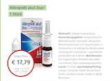 Allergodil akut Duo bei Sonnen Apotheke im Prospekt "" für 17,79 €