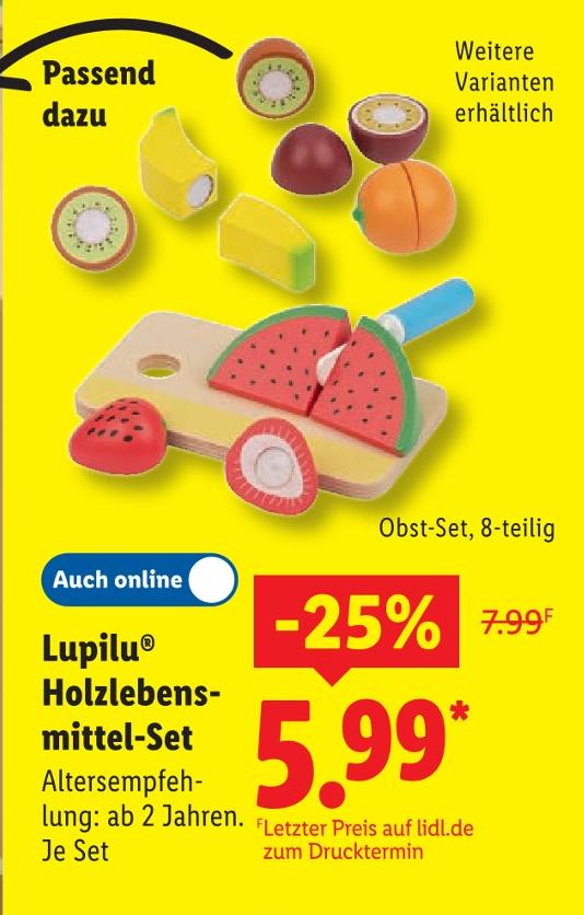 Holzlebensmittel-Set