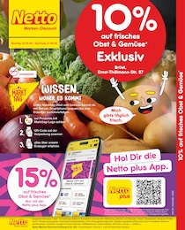 Netto Marken-Discount Prospekt: "10% auf Obst & Gemüse", 2 Seiten, 22.06.2026 - 27.06.2026