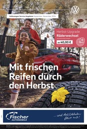 Aktueller Volkswagen Werkstatt & Auto Prospekt in Freudenberg und Umgebung, "Mit frischen Reifen durch den Herbst" mit 1 Seite, 01.09.2024 - 30.11.2024