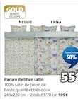 Parure de lit en satin - Gold en promo chez Jysk Calais à 55,00 €