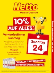 Aktueller Netto Marken-Discount Discounter Prospekt in Altenstadt und Umgebung, "10% AUF ALLES." mit 2 Seiten, 24.11.2024 - 24.11.2024