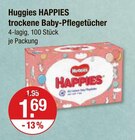 Trockene Baby-Pflegetücher von Huggies HAPPIES im aktuellen V-Markt Prospekt für 1,69 €