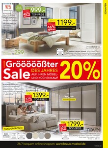 Bett im aktuellen BRAUN Möbel-Center Prospekt (Freiburg (Breisgau)) Bett im BRAUN Möbel-Center Prospekt "Gröööößter Sale des Jahres" mit 8 Seiten (Freiburg (Breisgau))