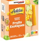 Bâtonnets sorbet fruits exotiques x6 - ADÉLIE en promo chez Intermarché Bâtonnets sorbet fruits exotiques x6 - ADÉLIE dans le catalogue Intermarché