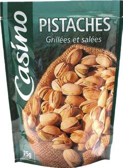 Pistaches décortiquées grillées sans sel : le sachet de 70g à Prix Carrefour