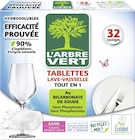 Tablettes Lave Vaisselle Tout En 1 Ecolabel 90% d’ingrédients d’origine naturelle* - L'ARBRE VERT en promo chez Géant Casino Bastia à 3,50 €