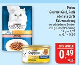 Gourmet Gold, Perle oder a la Carte Katzennahrung Angebote von Purina bei Marktkauf Fürth für 0,49 €