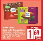 Nussklasse Voll-Nuss von Ritter Sport für 1,69 € bei EDEKA im Angebot Nussklasse Voll-Nuss von Ritter Sport im aktuellen EDEKA Prospekt