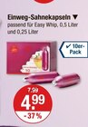 Einweg-Sahnekapseln im V-Markt Prospekt Einweg-Sahnekapseln von im aktuellen V-Markt Prospekt für 4,99 €