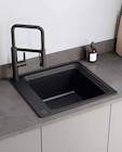 Évier de cuisine en composite de quartz noir 1 bac à encastrer Romesco - GoodHome - Castorama à Clermont-Ferrand Évier de cuisine en composite de quartz noir 1 bac à encastrer Romesco - GoodHome en promo chez Castorama Clermont-Ferrand à 129,90 €