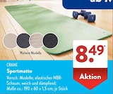 Sportmatte von Crane für 8,49 € bei ALDI SÜD im Angebot Sportmatte von Crane im aktuellen ALDI SÜD Prospekt