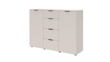 LINZ - Kommode mit 4 Schubladen beige 135 x 40 cm Angebote bei Die Möbelfundgrube Saarlouis für 189,99 €