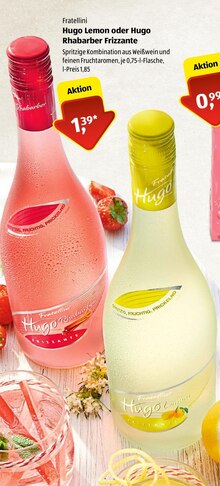 Hugo Lemon oder Hugo Rhabarber Frizzante bei ALDI SÜD in Saarbrücken Hugo Lemon oder Hugo Rhabarber Frizzante im Angebot bei ALDI SÜD Saarbrücken für 1,39 €