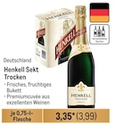 Henkell Sekt Trocken Angebote von Henkell bei Metro Bremerhaven für 3,99 €