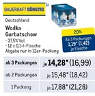 Wodka im Angebot bei Metro in Hofheim Wodka Angebote von Gorbatschow bei Metro Hofheim für 16,99 €