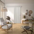 Kit porte coulissante MDF chêne gris 204 x 83 cm avec rail aluminium en promo chez Brico Dépôt Strasbourg à 135,00 €