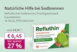 Refluthin bei Sodbrennen, Fruchtgeschmack Kautabletten Angebot in Heusweiler Refluthin bei Sodbrennen, Fruchtgeschmack Kautabletten im aktuellen Prospekt bei mea - meine apotheke in Heusweiler