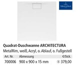 Quadrat-Duschwanne ARCHITECTURA von Villeroy & Boch im aktuellen Holz Possling Prospekt