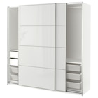 Schrankkombination weiß/Hochglanz hellgrau 200x66x201 cm im IKEA Prospekt zum Preis von 830,00 €