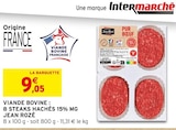 Viande bovine : 8 steaks hachés 15% MG - JEAN ROZÉ à 9,05 € dans le catalogue Intermarché