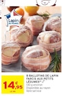 Promo Ballotins de lapin farcis aux petits légumes à 14,95 € dans le catalogue Intermarché Super à Lussac-les-Châteaux