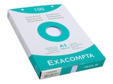 Promo Exacompta - Pack de 100 Fiches Bristol - A5 - petits carreaux - perforées - blanc à 4,39 € dans le catalogue Bureau Vallée à Choisey