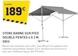 Tout Faire Verdun - Promo Store banne sur pied double pentes 4 x 3 m gris Promo Store banne sur pied double pentes 4 x 3 m gris à 189,00 € dans le catalogue Tout Faire à Verdun