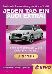 LOTTO Hessen Prospekt für Eschwege mit 1 Seite LOTTO Hessen Prospekt für Eschwege: "JEDEN TAG EIN AUDI EXTRA!", 1 Seite, 05.05.2025 - 18.05.2025