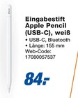 Eingabestift Apple Pencil (USB-C), weiß Angebote von Apple bei expert Pulheim für 84,00 €