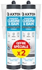 Lot de 2 mastics d'étanchéité silicone blanc cuisine et bain - AXTON - Weldom à Toulon Lot de 2 mastics d'étanchéité silicone blanc cuisine et bain - AXTON en promo chez Weldom Toulon à 15,70 €
