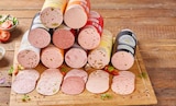 Aufschnitt im REWE Prospekt GQB Strohschwein Frischwurst-Aufschnitt von Land Bauern im aktuellen REWE Prospekt für 1,11 €