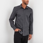 Chemise stretch manches longues gris homme dans le catalogue La Halle